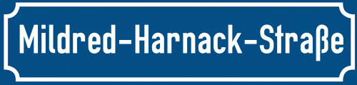 Straßenschild Mildred-Harnack-Straße zum kostenlosen Download