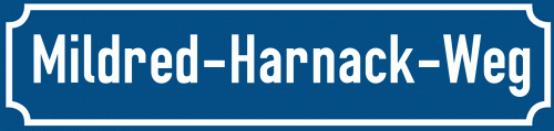 Straßenschild Mildred-Harnack-Weg
