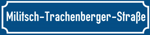 Straßenschild Militsch-Trachenberger-Straße