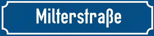 Straßenschild Milterstraße