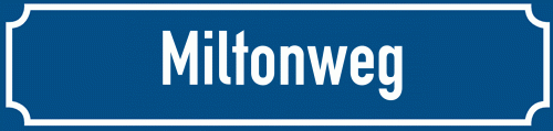 Straßenschild Miltonweg zum kostenlosen Download