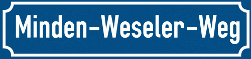 Straßenschild Minden-Weseler-Weg