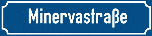 Straßenschild Minervastraße zum kostenlosen Download