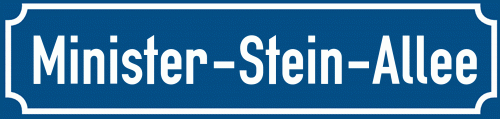 Straßenschild Minister-Stein-Allee