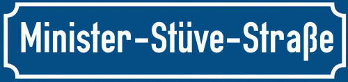 Straßenschild Minister-Stüve-Straße zum kostenlosen Download