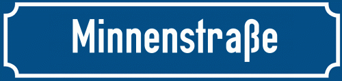 Straßenschild Minnenstraße