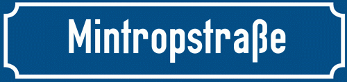 Straßenschild Mintropstraße zum kostenlosen Download