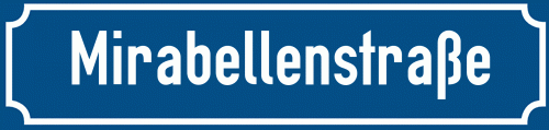 Straßenschild Mirabellenstraße zum kostenlosen Download