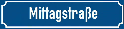 Straßenschild Mittagstraße