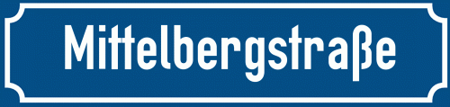 Straßenschild Mittelbergstraße