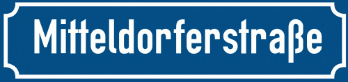Straßenschild Mitteldorferstraße