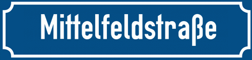 Straßenschild Mittelfeldstraße zum kostenlosen Download