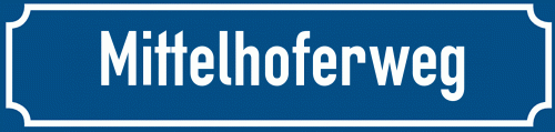 Straßenschild Mittelhoferweg
