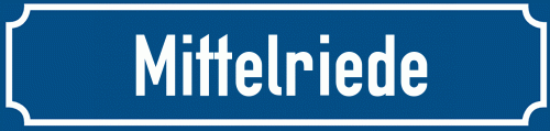 Straßenschild Mittelriede
