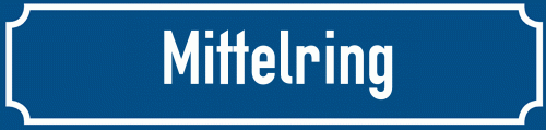 Straßenschild Mittelring zum kostenlosen Download