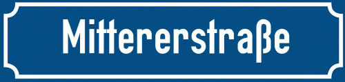 Straßenschild Mittererstraße zum kostenlosen Download