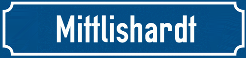 Straßenschild Mittlishardt zum kostenlosen Download