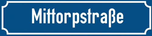 Straßenschild Mittorpstraße