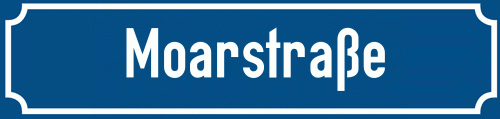 Straßenschild Moarstraße