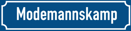 Straßenschild Modemannskamp