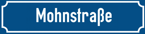 Straßenschild Mohnstraße zum kostenlosen Download
