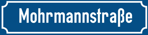 Straßenschild Mohrmannstraße