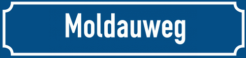 Straßenschild Moldauweg