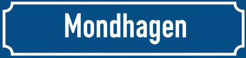 Straßenschild Mondhagen