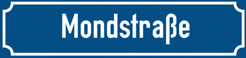 Straßenschild Mondstraße