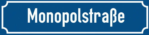 Straßenschild Monopolstraße
