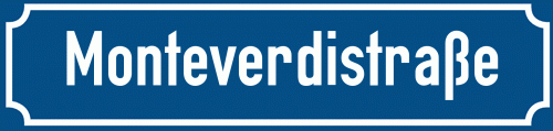 Straßenschild Monteverdistraße