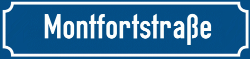 Straßenschild Montfortstraße