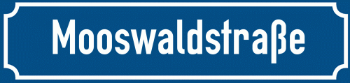 Straßenschild Mooswaldstraße zum kostenlosen Download