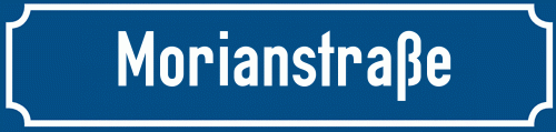 Straßenschild Morianstraße zum kostenlosen Download