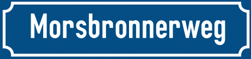 Straßenschild Morsbronnerweg zum kostenlosen Download