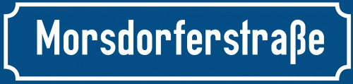 Straßenschild Morsdorferstraße zum kostenlosen Download