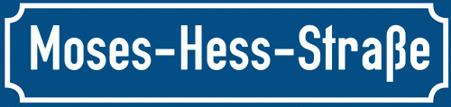 Straßenschild Moses-Hess-Straße