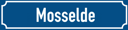 Straßenschild Mosselde zum kostenlosen Download