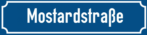 Straßenschild Mostardstraße