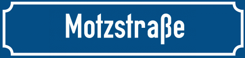 Straßenschild Motzstraße