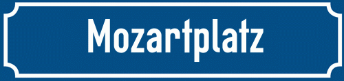 Straßenschild Mozartplatz zum kostenlosen Download