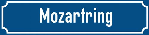 Straßenschild Mozartring