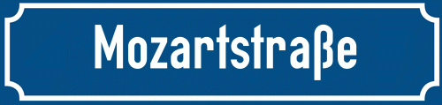 Straßenschild Mozartstraße zum kostenlosen Download
