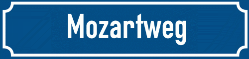Straßenschild Mozartweg zum kostenlosen Download