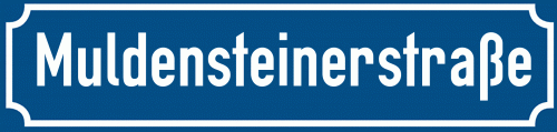 Straßenschild Muldensteinerstraße