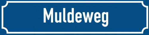 Straßenschild Muldeweg