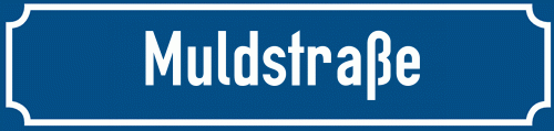Straßenschild Muldstraße