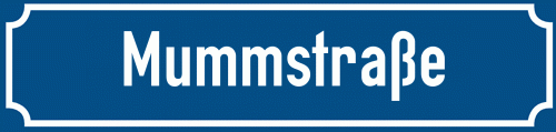 Straßenschild Mummstraße