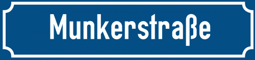 Straßenschild Munkerstraße