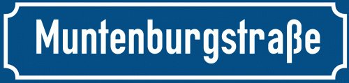 Straßenschild Muntenburgstraße zum kostenlosen Download